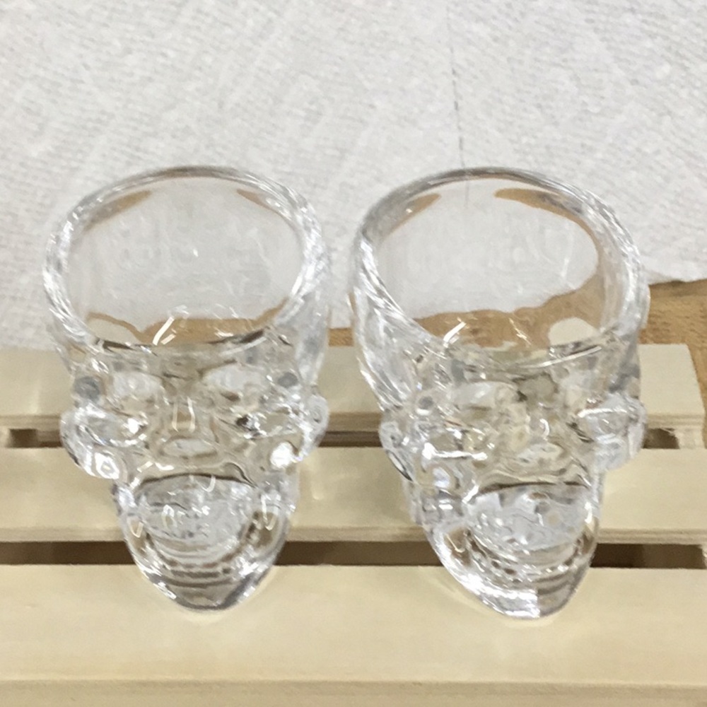 New 2 Skull Head Shot Glass